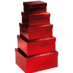 Hot DecoWoerner Geschenkkartonage Metallic, , 5tlg. rot