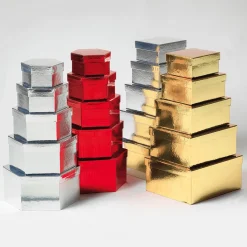 Discount DecoWoerner Geschenkkartonage Metallic, , 5tlg. gold