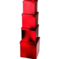 Online DecoWoerner Geschenkkartonage, , 4tlg. rot