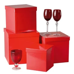 Online DecoWoerner Geschenkkartonage, , 4tlg. rot