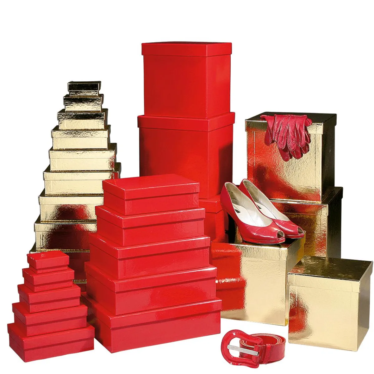 Online DecoWoerner Geschenkkartonage, , 4tlg. rot