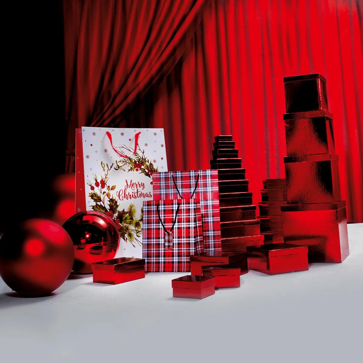 Online DecoWoerner Geschenkkartonage, , 4tlg. rot