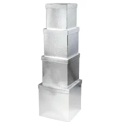 New DecoWoerner Geschenkkartonage, , 4tlg. silber