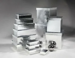 New DecoWoerner Geschenkkartonage, , 4tlg. silber