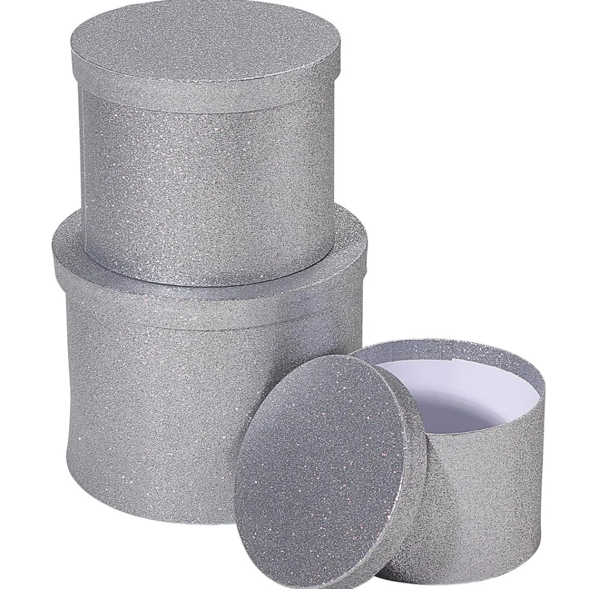 Outlet DecoWoerner Geschenkkartonage , 3tlg. silber