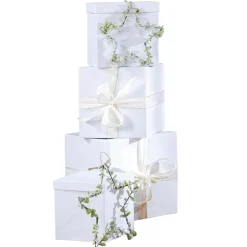 New DecoWoerner Geschenkkartonage, , 4tlg. weiß