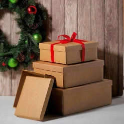 Clearance DecoWoerner Geschenkkartons 24 X 22 X 9,5 Cm 10 Stück braun