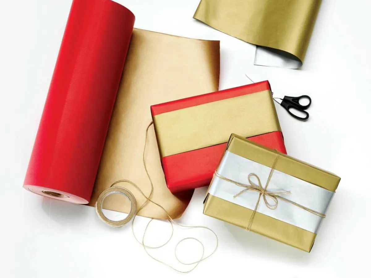 Hot DecoWoerner Geschenkpapier Bicolor Secare Rolle 50 Cm, 100 M, Silber gold