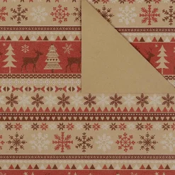 Best DecoWoerner Geschenkpapier Norweger Natur / rot