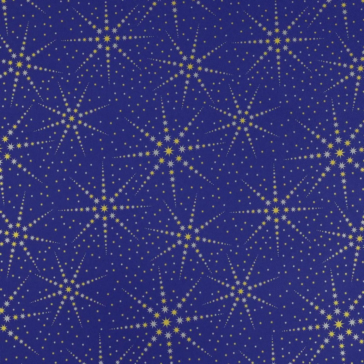 Sale DecoWoerner Geschenkpapier Sternchen / Gold / Silber blau