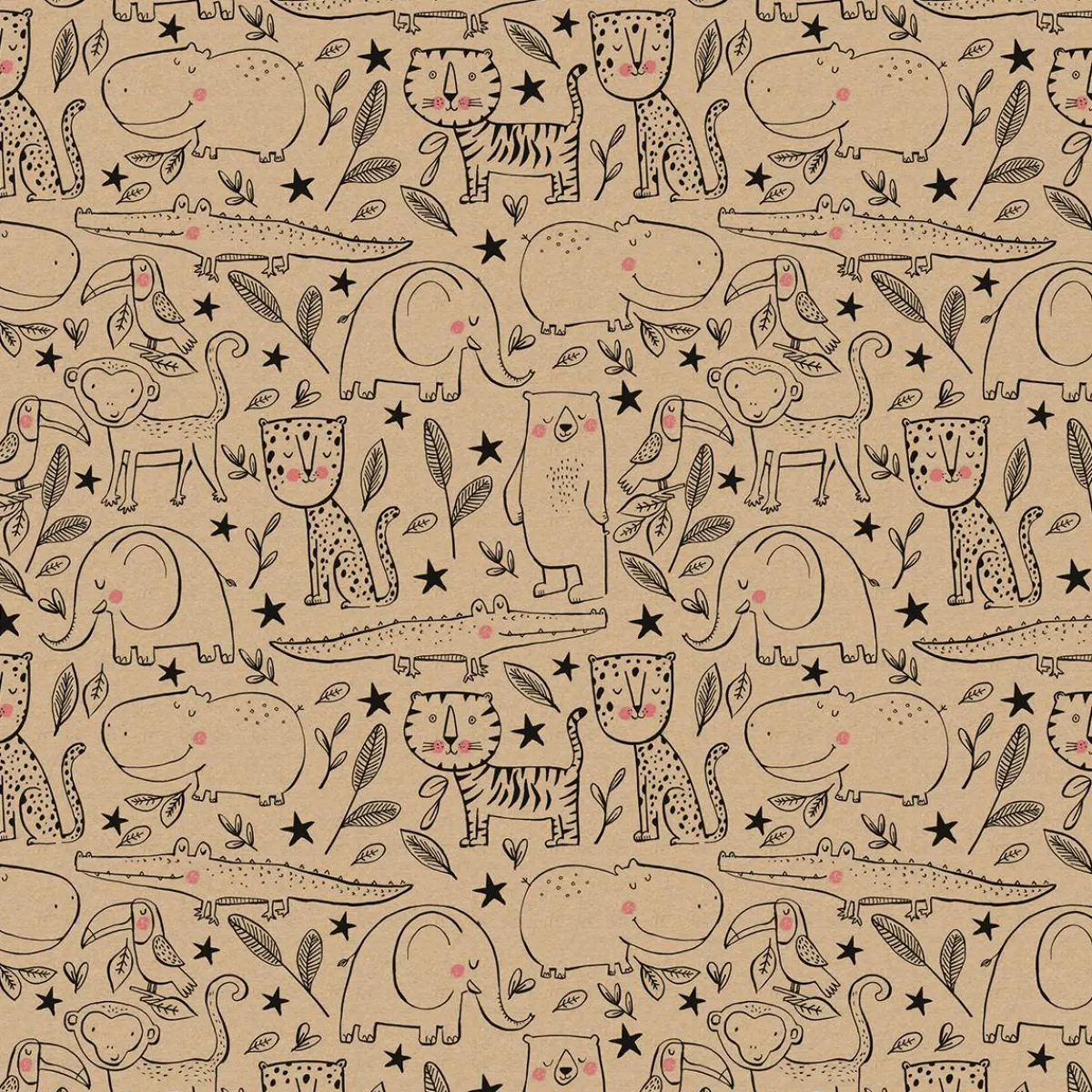 Discount DecoWoerner Geschenkpapier Tiere 70 Cm X 50 M braun