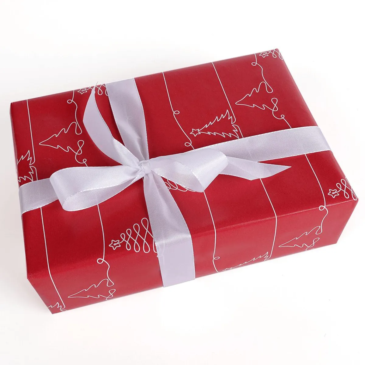 New DecoWoerner Geschenkpapier Weihnachtsbaumornamente rot