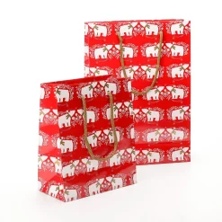 Hot DecoWoerner Geschenktasche Eisbär 12er Set 33,5 X 24 X 10 Cm, 150 Gr/m² rot