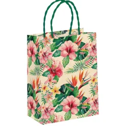 Outlet DecoWoerner Geschenk-Tragetasche "Tropic" 18 X 24 X 8 Cm 10 Stück braun