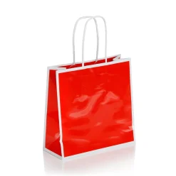 Online DecoWoerner Geschenk-Trage-Taschen Glänzend 25 Stück 18 X 18 Cm rot