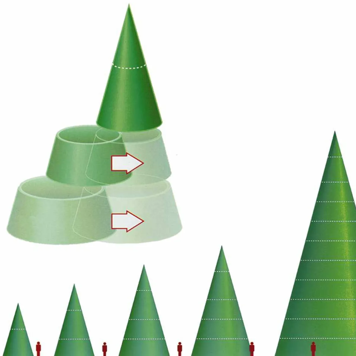 Clearance DecoWoerner Gigant Baum Mit LED Warm, Außen, 440 Cm grün