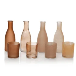 Hot DecoWoerner Glas Teelichthalter-Set 4 Stück 7 X 8 Cm braun