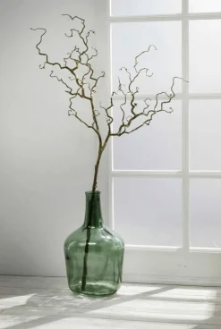 New DecoWoerner Glasflasche Ballonvase 45 Cm grün
