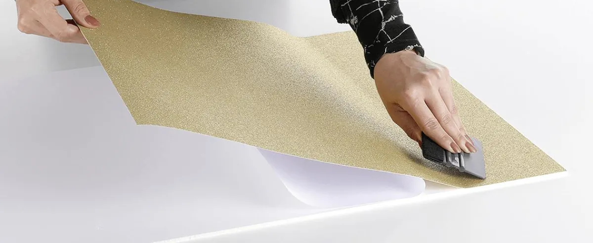 Outlet DecoWoerner Glitzer-Folie Selbstklebend Champagner 50 Cm X 5 M Rolle gold