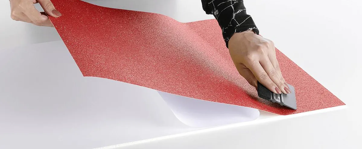 Sale DecoWoerner Glitzer-Folie Selbstklebend 50 Cm X 5 M Rolle rot