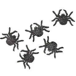 DecoWoerner Glitzernde Deko Spinnen 72 Stück 4 Cm Ø schwarz