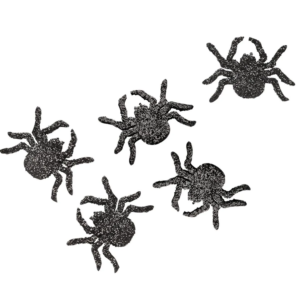 DecoWoerner Glitzernde Deko Spinnen 72 Stück 4 Cm Ø schwarz