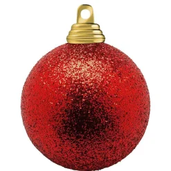 Clearance DecoWoerner Glitzer-Weihnachtskugeln In Aus Kunststoff, 6 Cm Ø – 6 Stück rot