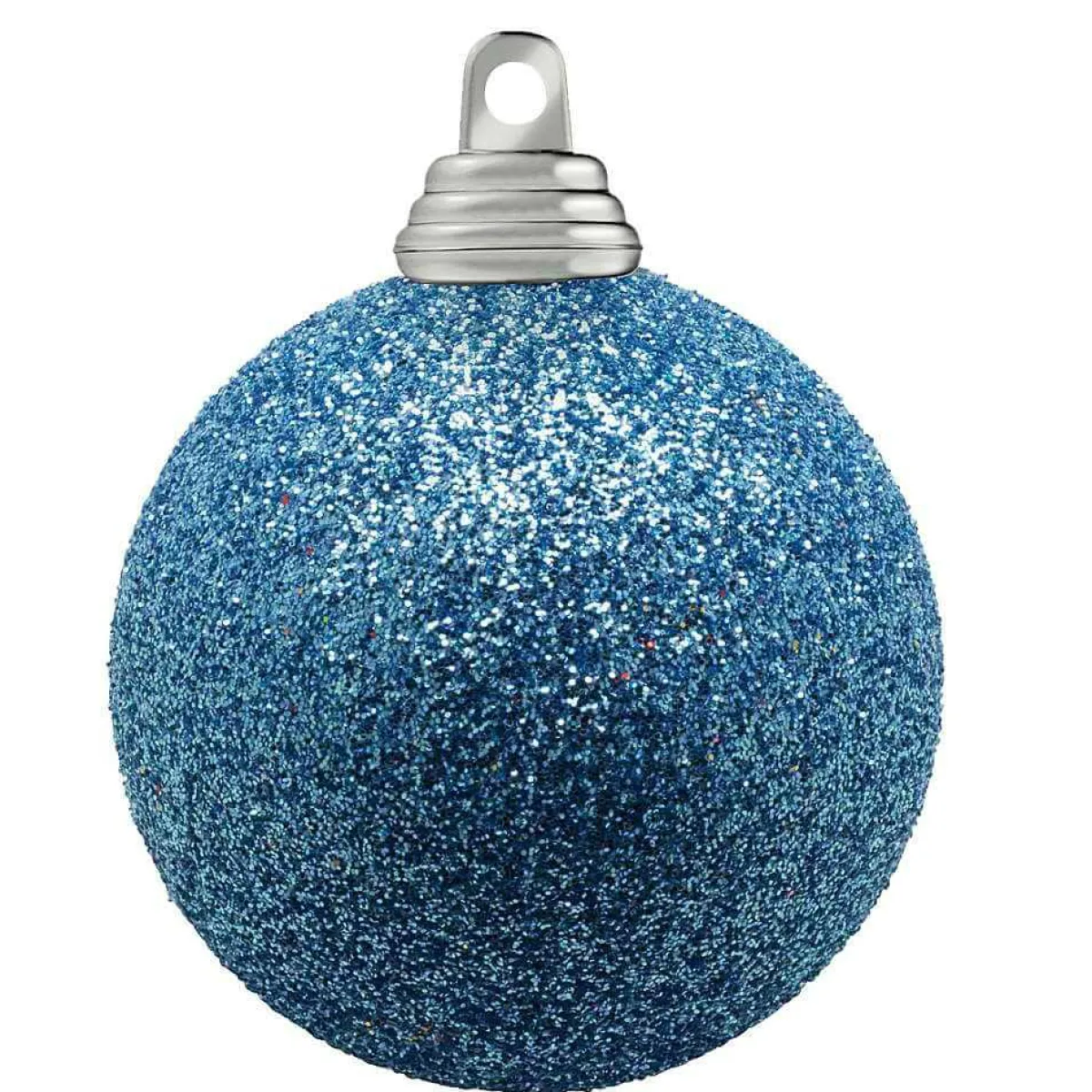 DecoWoerner Glitzer-Weihnachtskugeln In Jeans Aus Kunststoff, 6 Cm Ø – 6 Stück blau