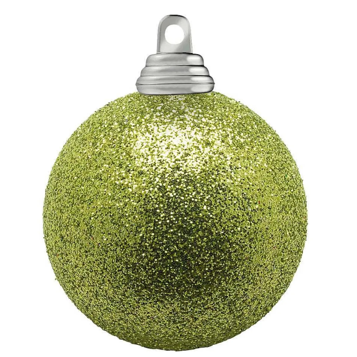 DecoWoerner Glitzer-Weihnachtskugeln In Limetten Aus Kunststoff, 6 Cm Ø – 6 Stück grün