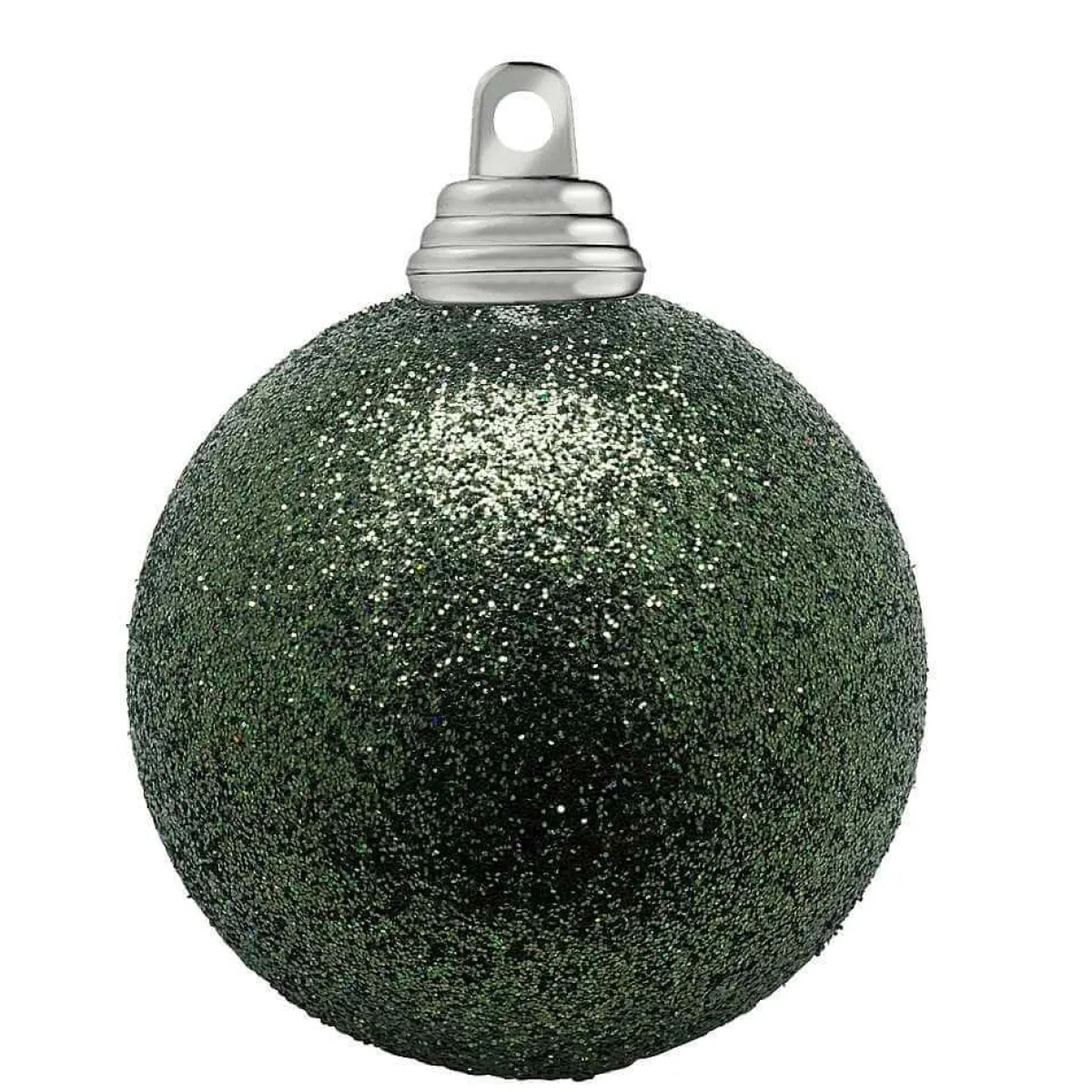 DecoWoerner Glitzer-Weihnachtskugeln In Salbei Aus Kunststoff, 6 Cm Ø – 6 Stück grün