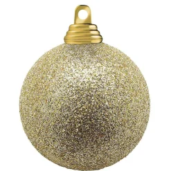Outlet DecoWoerner Glitzer-Weihnachtskugeln In Creme- Aus Kunststoff, 8 Cm Ø – 6 Stück gold