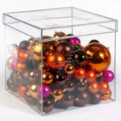 Clearance DecoWoerner Glänzende, Kupferne Weihnachtskugeln Aus Plastik, 6 Cm Ø – 24 Stück orange