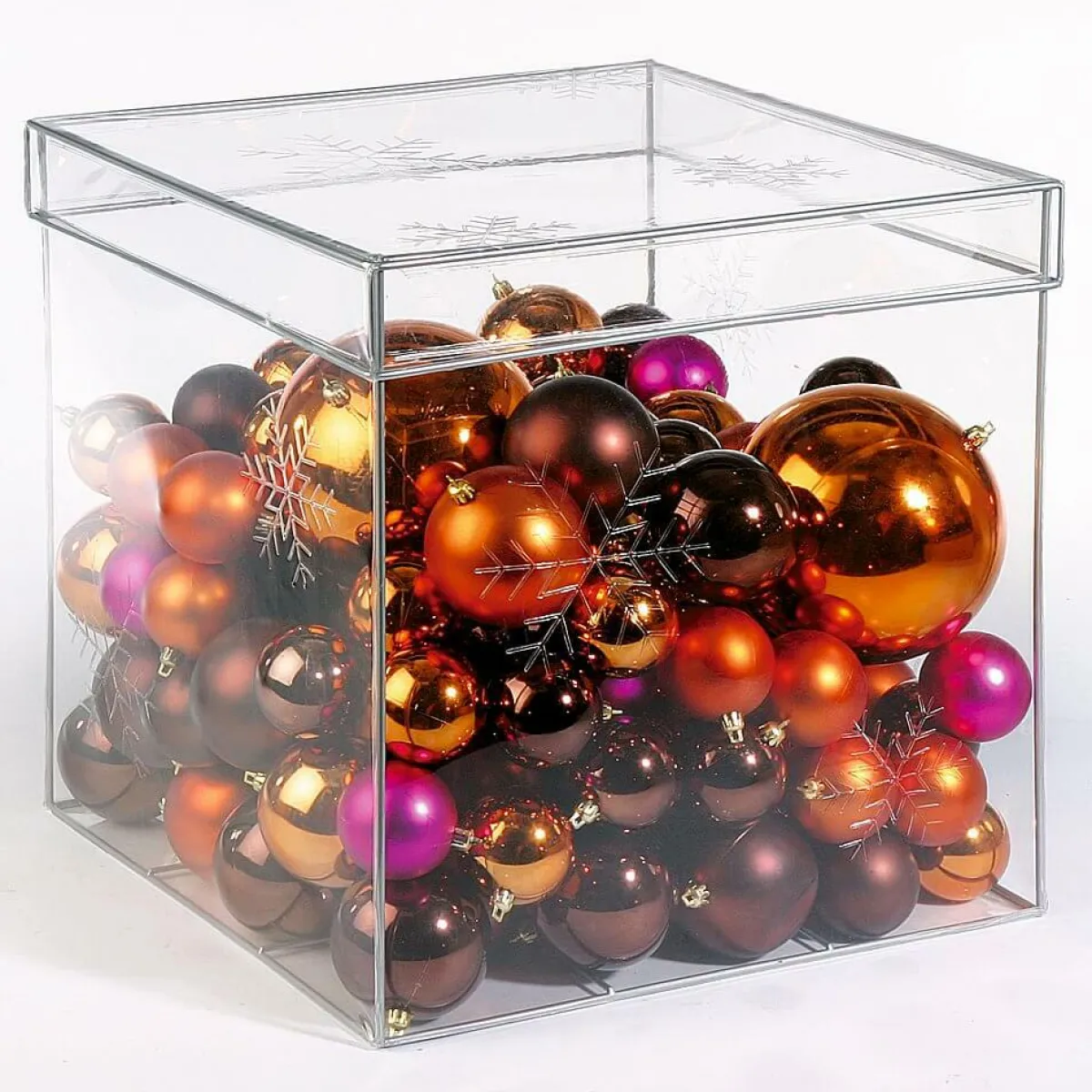 Clearance DecoWoerner Glänzende, Kupferne Weihnachtskugeln Aus Plastik, 6 Cm Ø – 24 Stück orange