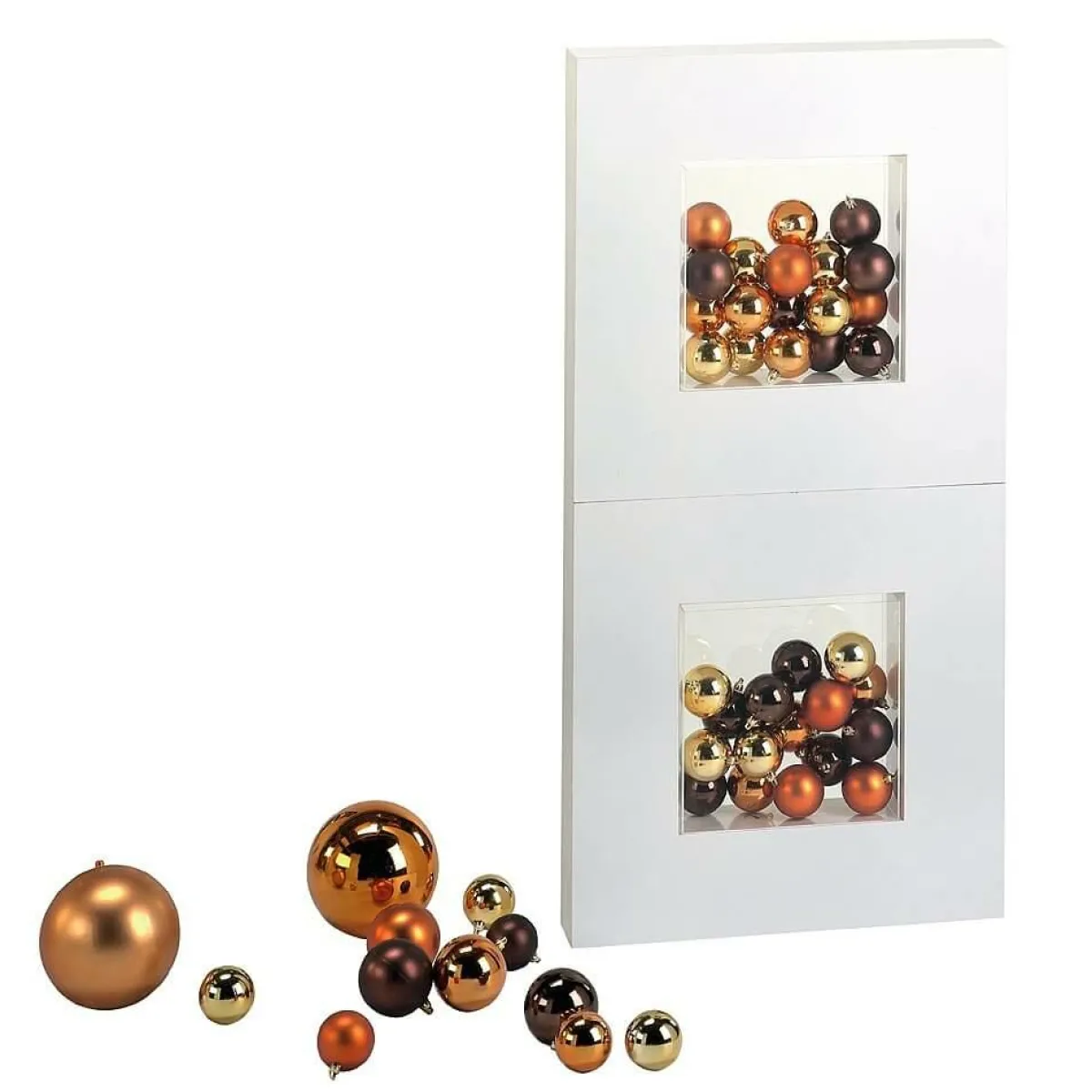Clearance DecoWoerner Glänzende, Kupferne Weihnachtskugeln Aus Plastik, 6 Cm Ø – 24 Stück orange