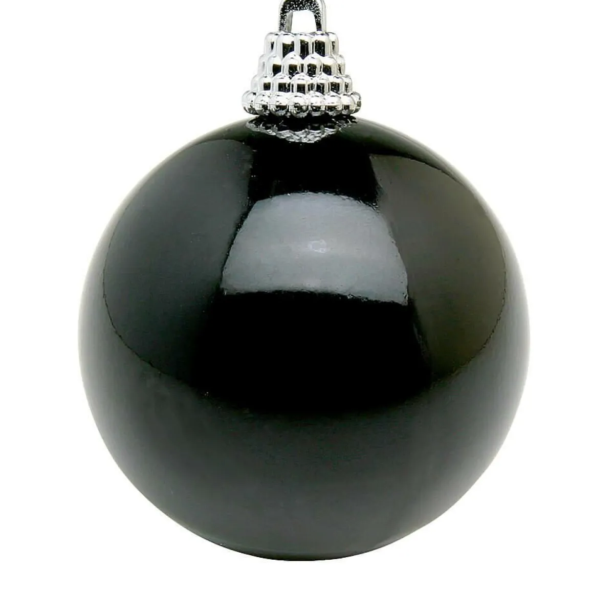 DecoWoerner Glänzende, e Weihnachtskugeln Aus Kunststoff, 8 Cm Ø – 12 Stück schwarz