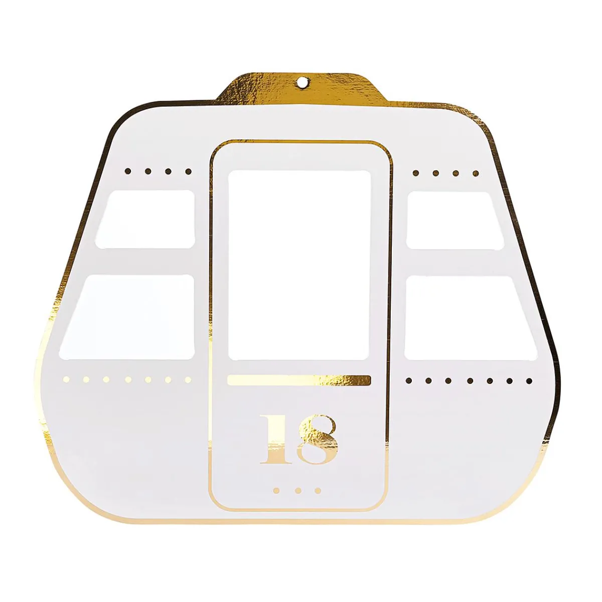 Clearance DecoWoerner Gondel Display Weiß / Gold 38 X 31 Cm