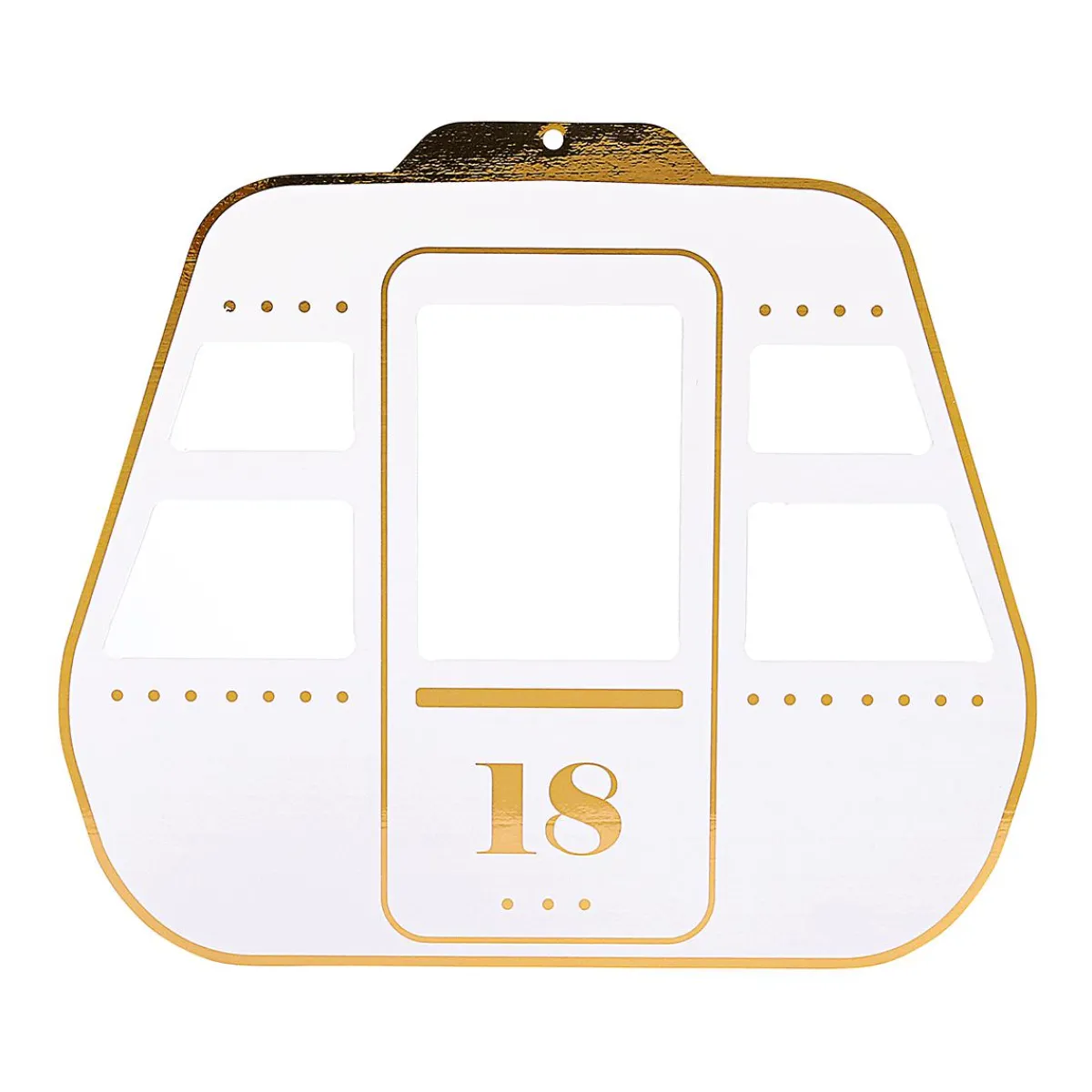 Clearance DecoWoerner Gondel Display Weiß / Gold 38 X 31 Cm