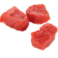 Discount DecoWoerner Gulasch-Stücke Roh Lebensmittel-Attrappe, 3 Stück rot