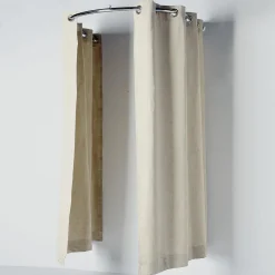 Online DecoWoerner Halbkreis-Kabinen-Vorhang, 200 Cm Lang, Beige braun