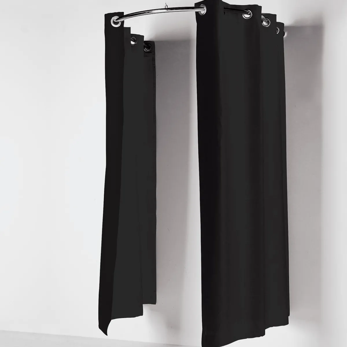 Best DecoWoerner Halbkreis-Kabinen-Vorhang, 200 Cm Lang, schwarz