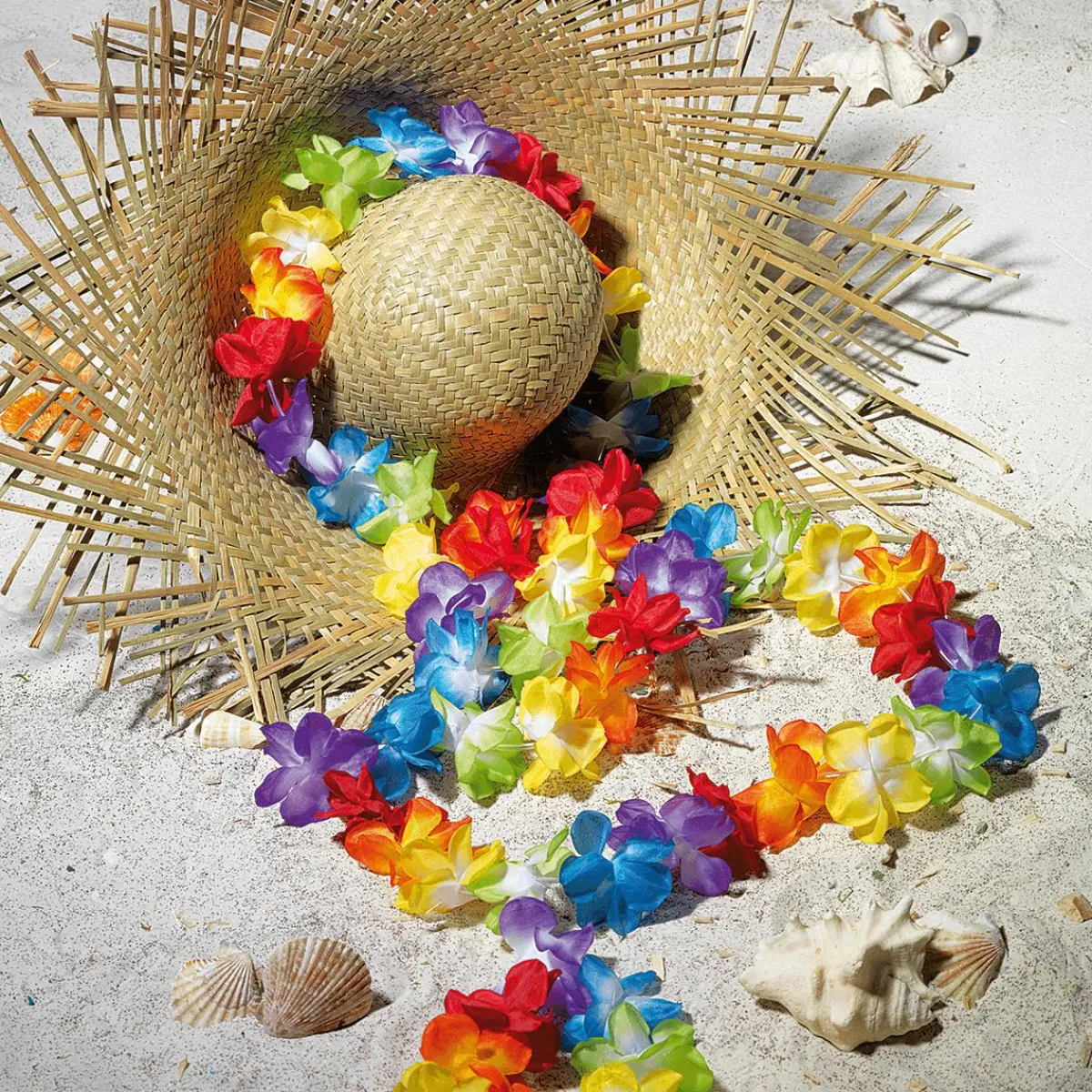 Outlet DecoWoerner Hawaii-Blumenketten, Pack à 3 Stück mehrfarbig