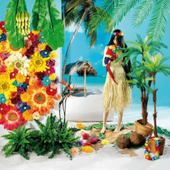 Outlet DecoWoerner Hawaii-Blumenketten, Pack à 3 Stück mehrfarbig