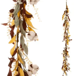 Clearance DecoWoerner Herbstliche Baumwoll-Kunstpflanzen-Ranke 152 Cm braun