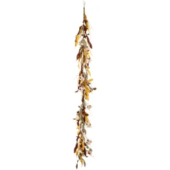 Clearance DecoWoerner Herbstliche Baumwoll-Kunstpflanzen-Ranke 152 Cm braun