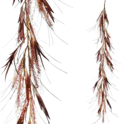 Best DecoWoerner Herbstliche Dekoranke Lampenputzergras-Mix Mit em Eukalyptus 165 Cm rot