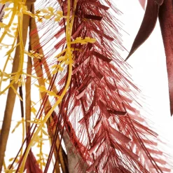 Best DecoWoerner Herbstliche Dekoranke Lampenputzergras-Mix Mit em Eukalyptus 165 Cm rot