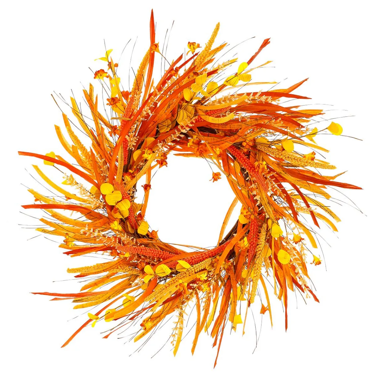 Discount DecoWoerner Herbstlicher XL Deko-Türkranz "Herbst-Mix" 55 Cm Ø Gelb orange