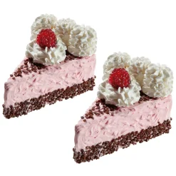 Sale DecoWoerner Himbeertorten Lebensmittel-Attrappe, Pack à 2 Stück rosa