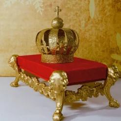 New DecoWoerner Hocker "Barock", Rot-gold mehrfarbig