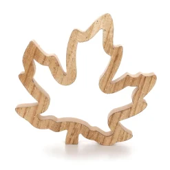 Hot DecoWoerner Holz Deko Ahornblätter-Silhouetten Set 2 Stück Braun 17 X 16,5 X 1,8 Cm Naturholz